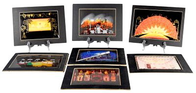 Little Me 7 Pieces Set Design Artwork. Tony Walton (British, 1934-2022). Little Me. Group of 7 