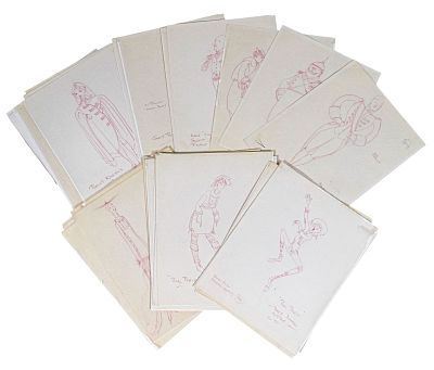 Little Me 49 Costume Design Drawings. Tony Walton (British, 1934-2022). Little Me. Group of 49 