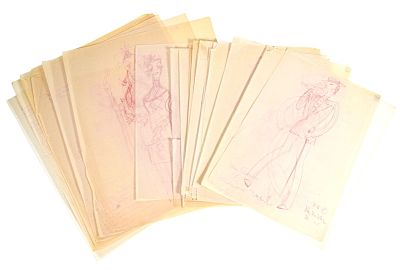 Little Me 31 Costume Design Drawings. Tony Walton (British, 1934-2022). Little Me. Group of 31 