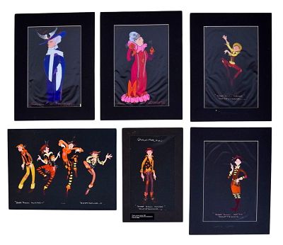 Little Me 6 Pieces Costume Design Artwork. Tony Walton (British, 1934-2022). Little Me. Group of 