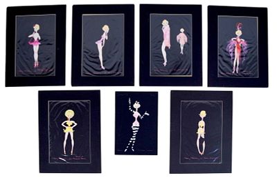 Little Me Belle 7 Pieces Costume Design Artwork. Tony Walton (British, 1934-2022). Little Me. 