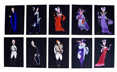 Little Me 10 Pieces Costume Design Artwork. Tony Walton (British, 1934-2022). Little Me. Group 