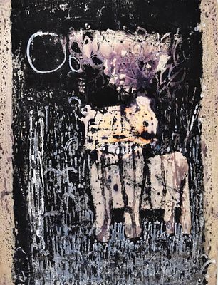 Tony Walton Mixed Media Abstract. Tony Walton (British, 1934-2022). Mixed media with acrylic on 