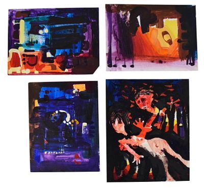 Tony Walton 4 Acrylics on Paper. Tony Walton (British, 1934-2022). Group of 4 acrylic on paper 