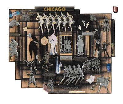 Tony Walton Collage With Inscription. Tony Walton (British, 1934-2022). Collage with cut paper. 