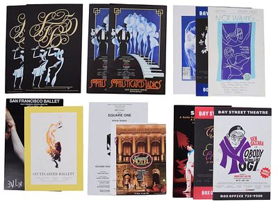 12 Theater Posters & Prints, Ballet, Regional. Group of 12 vintage posters, prints and window 