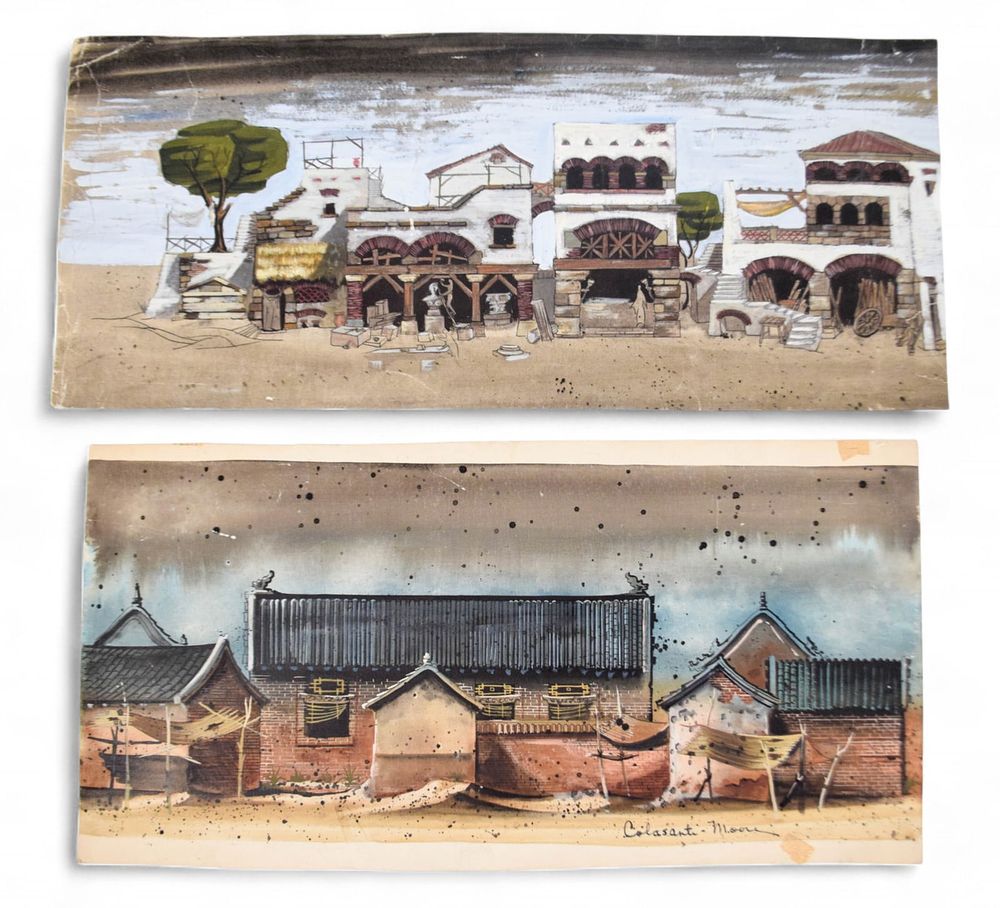 Lot 869: Colasanti-Moore 2 Pieces Set Design Artwork