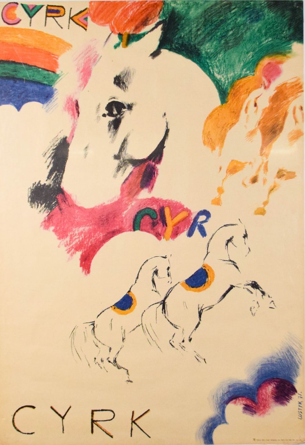 Lot 890: Boguslaw Lustyk Cyrk Polish Circus Poster