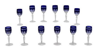12 Waterford Clarendon Cobalt Cordials. Set of 12 pieces Waterford stemware in the Clarendon 