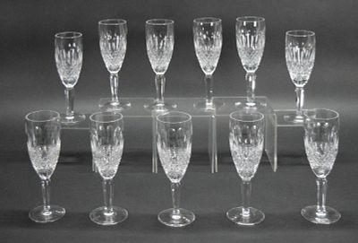 11 Waterford Colleen Champagne Flutes. Set of 11 pieces Waterford crystal stemware. Champagne 