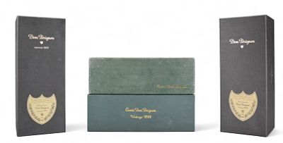 4 Bottles Vintage Dom Perignon In Boxes. 4 bottles vintage Dom Perignon in boxes. 1973, light 
