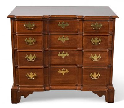 Kling Chippendale Style Block-Front Chest. Kling Chippendale style block-front chest of drawers. 