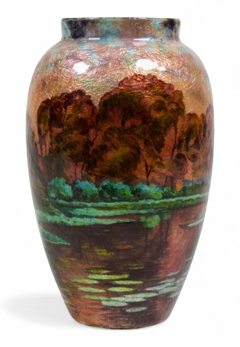 Lot 163: Faure Marty Limoges Enamel on Copper Vase