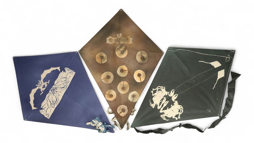 Lot 191: 3 Francisco Toledo Stencil Printed Kites