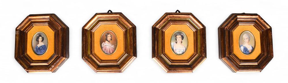 Lot 223: 4 Signed HL Portrait Miniatures