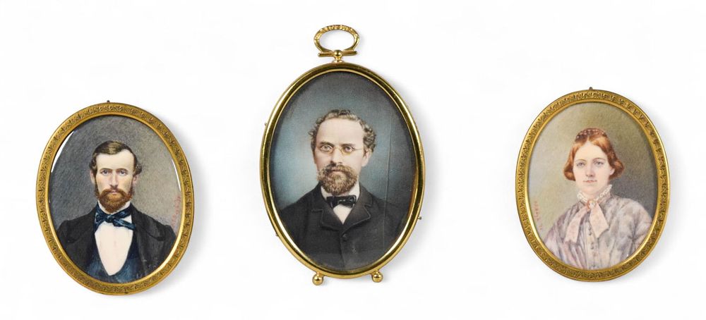 Lot 224: 3 Portrait Miniatures F.T. Boyd