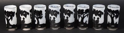8 Carew Rice Silhouette Glass Tumblers. 8 Carew Rice silhouette tumblers. Each marked on one 