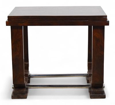 Art Deco Style Game Table. Art Deco style game table. Top flips open to reveal green fabric 