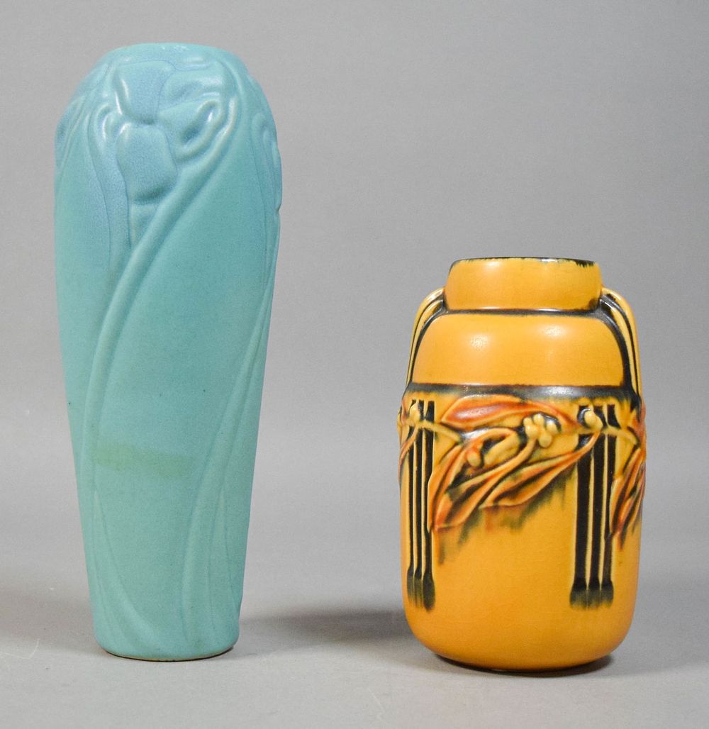 Lot 174: 2 Pottery Vases Van Briggle & Roseville