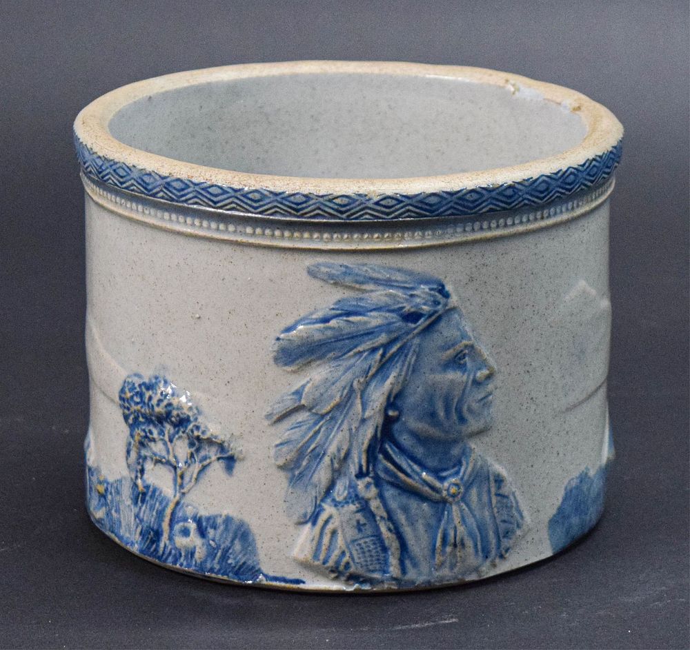 Lot 177: Sleepy Eye Stoneware Butter Crock