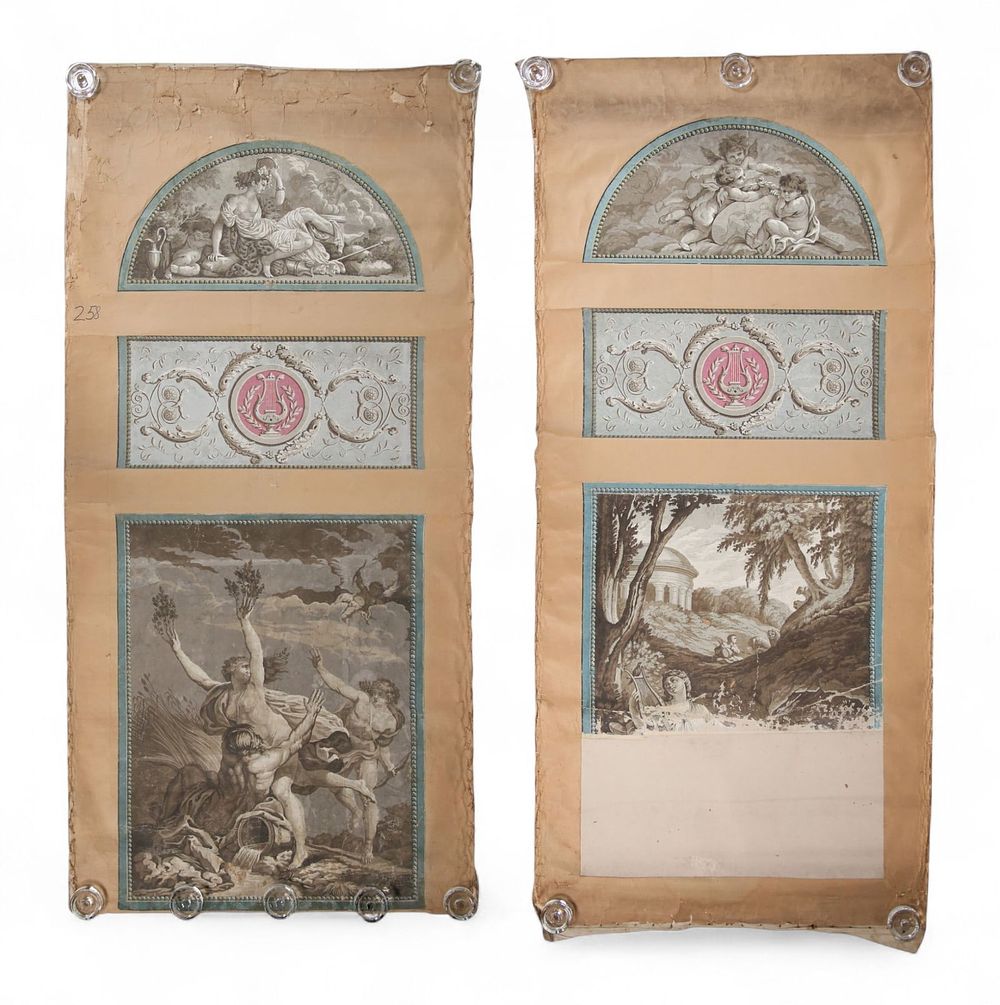 Lot 192: 2 French Wallpaper Panels After Arthur et Robert
