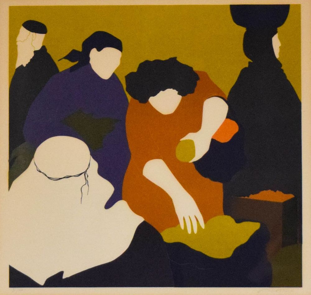 Lot 261: Anne Treze Serigraph Market Scene
