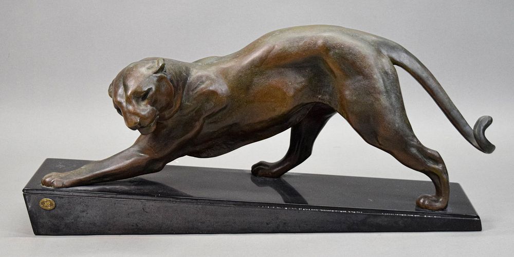 Lot 275: Plagnet Spelter Sculpture Panther