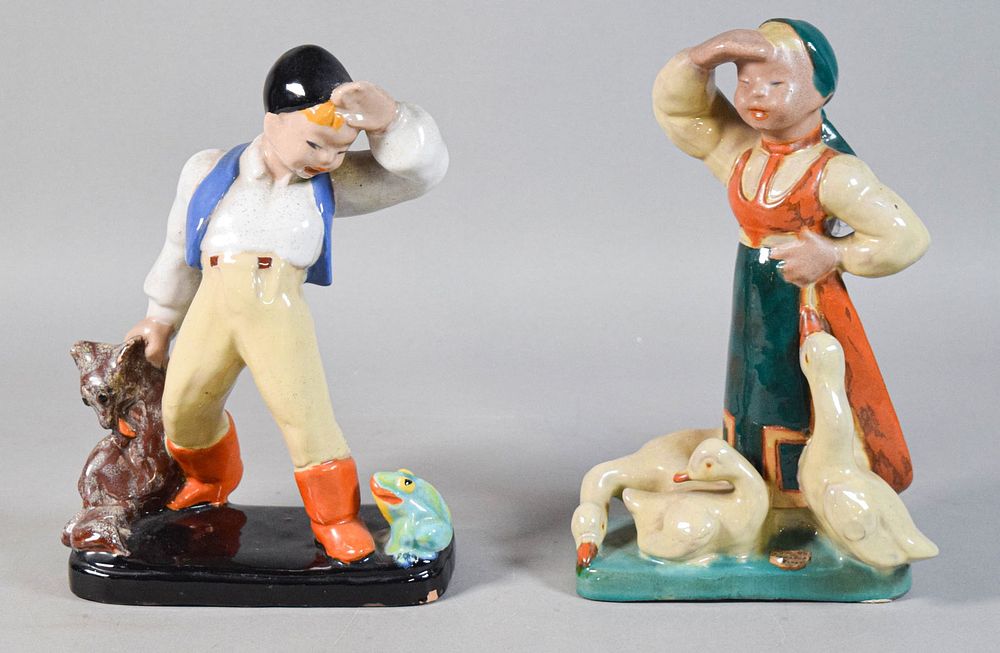 Lot 278: 2 Komlos Pottery Figures
