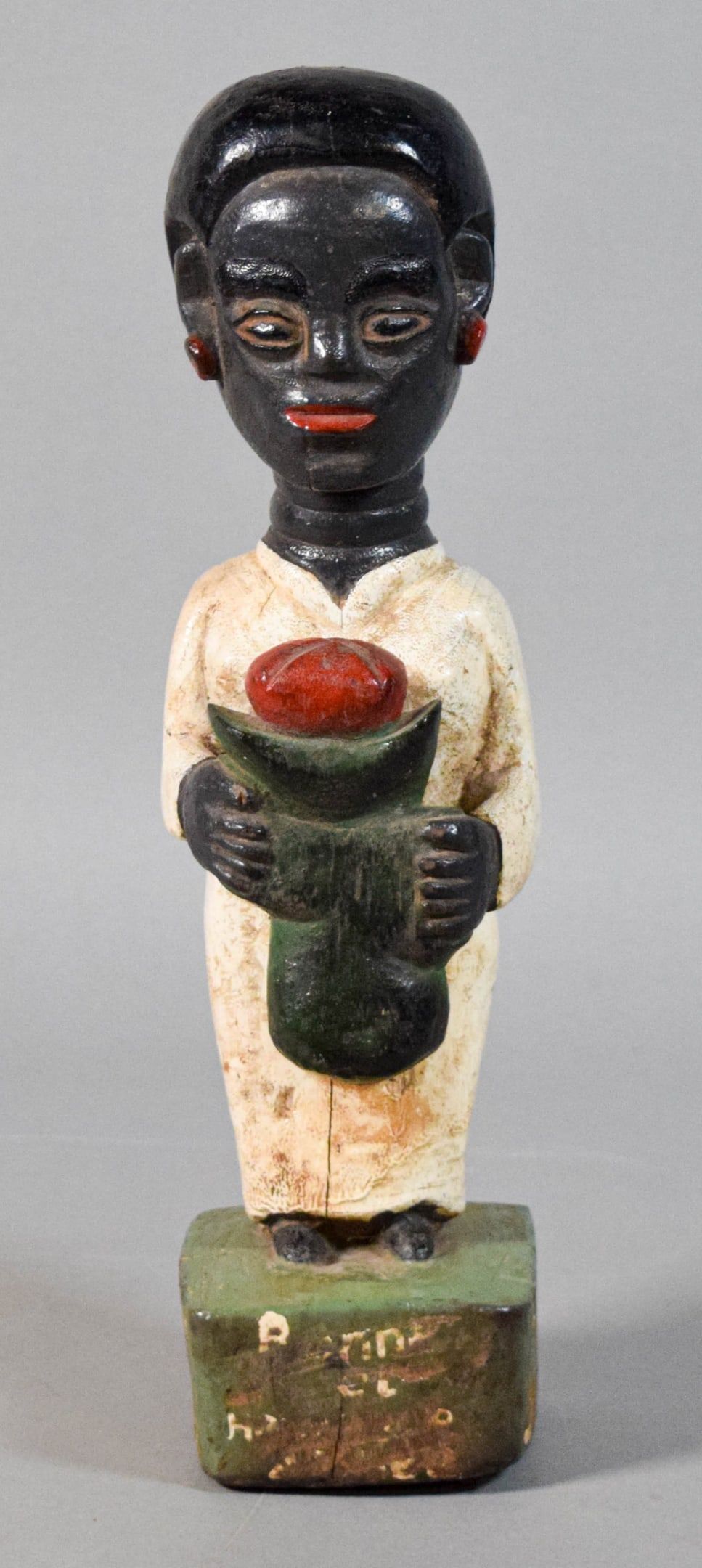 Lot 292: Black Americana Wood Carving Figure of a Woman