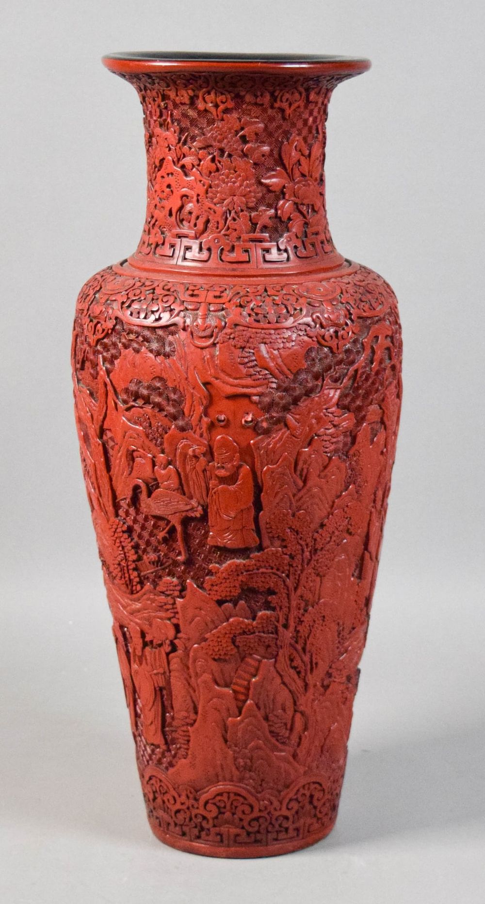 Lot 297: Chinese Cinnabar Vase