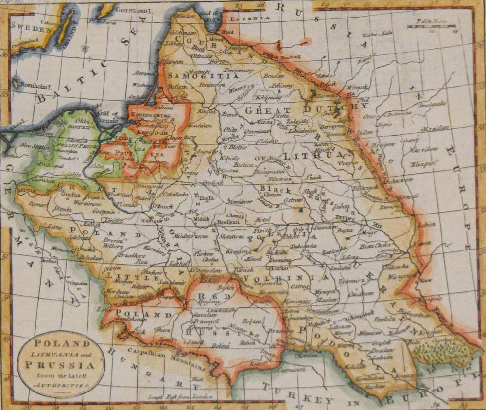 Lot 312: Poland Lithuania and Prussia Map