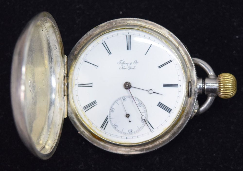 Lot 347: Tiffany & Co. 935 Sterling Hunter Pocket Watch