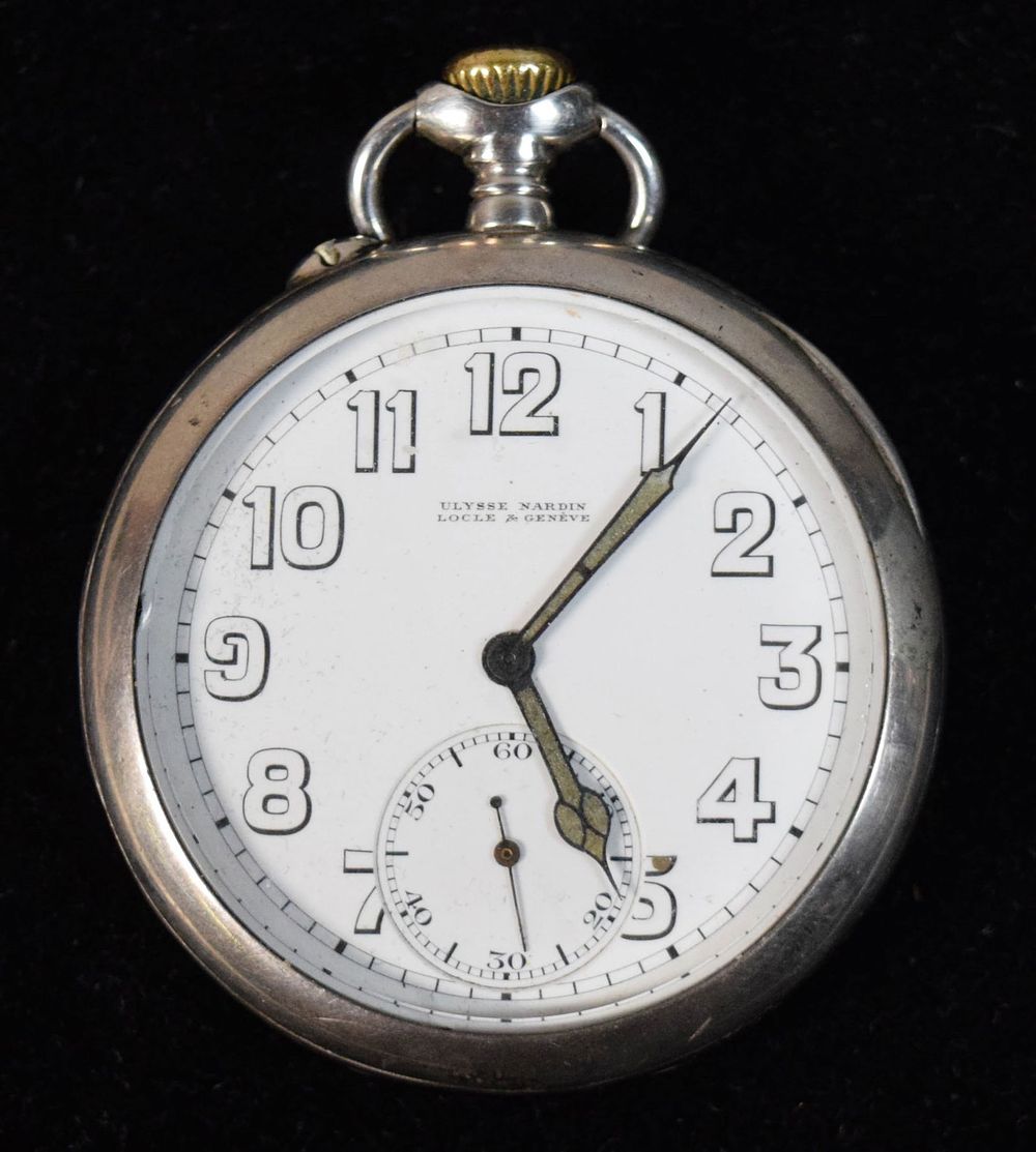 Lot 353: Ulysse Nardin Military 800 Silver Pocket Watch