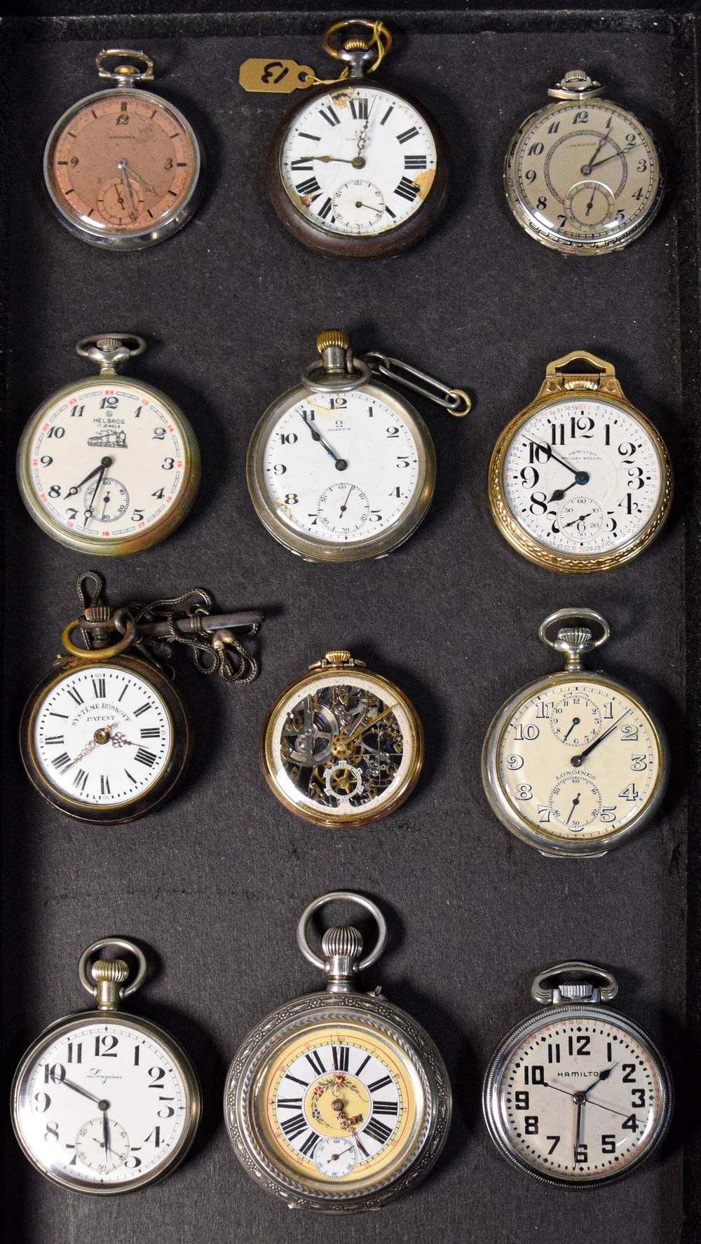 Lot 358: 12 Pocket Watches Longines, Hamilton