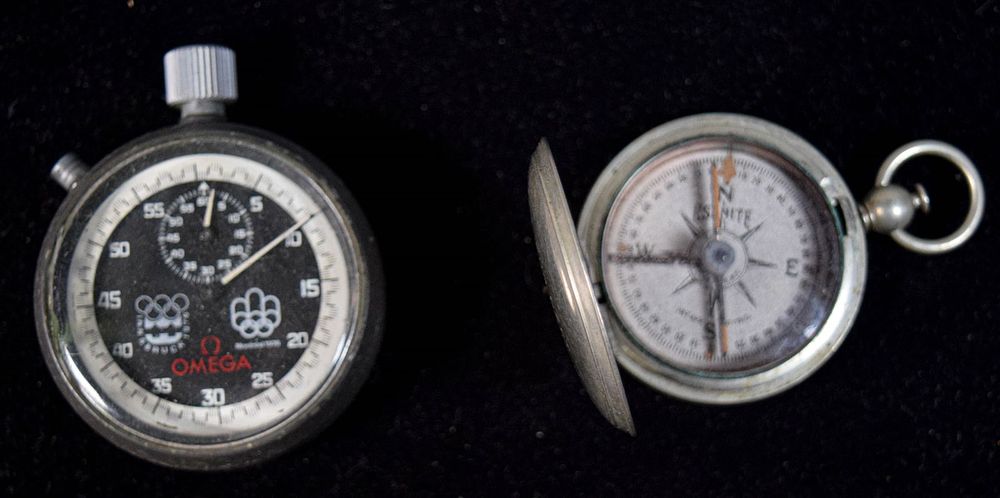 Lot 368: Omega Stopwatch & Taylor Compass