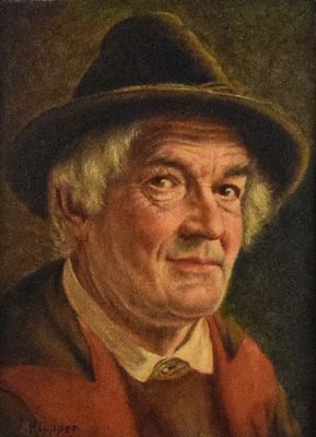 Willi Kupper Oil on Wood Panel Portrait. Willi Kupper (German, 1893-1972). Oil on wood panel 