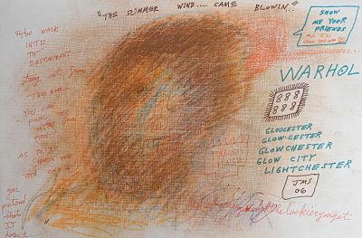 Jon Sarkin Mixed Media Drawing Warhol. Jon Sarkin (American, 1953-2024). Double-sided mixed 