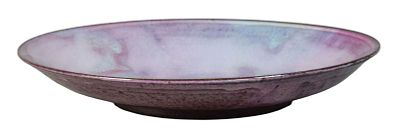 Flambe Glaze Pottery Charger. Large pottery charger, purple / blue flambe glaze. Unsigned. 2 