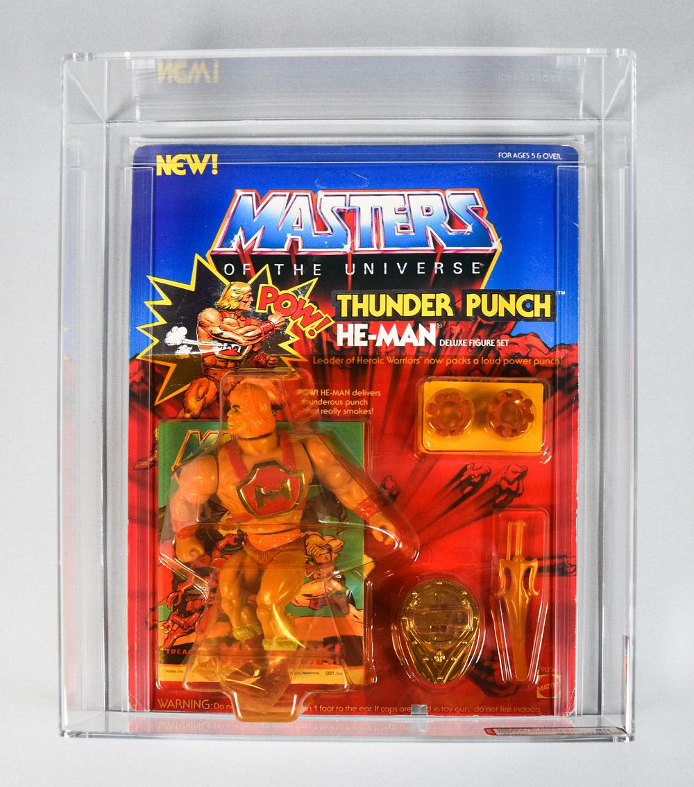Lot 222: Mattel 1985 MOTU Thunder Punch He-Man AFA 80