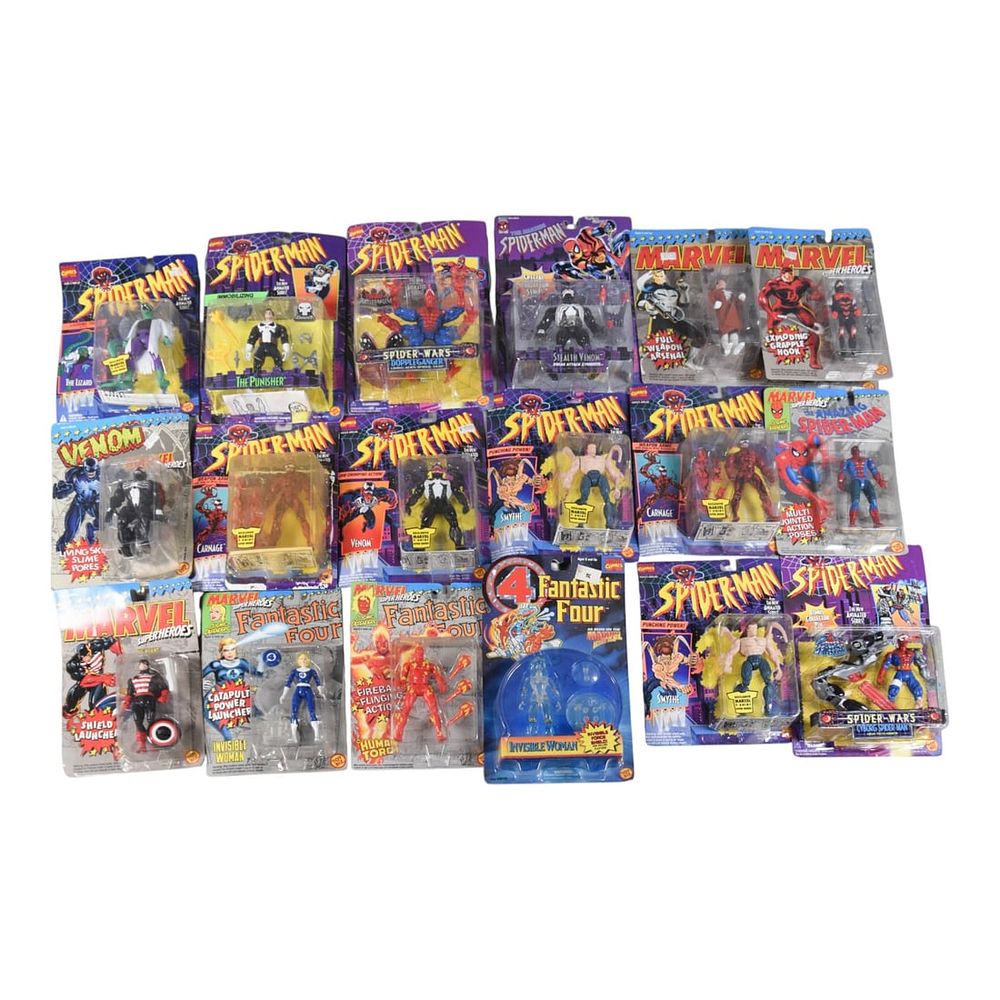 Lot 181: Toy Biz Marvel Action Figure Collection, 18 Figures in Original Packaging, c. 1994-1996