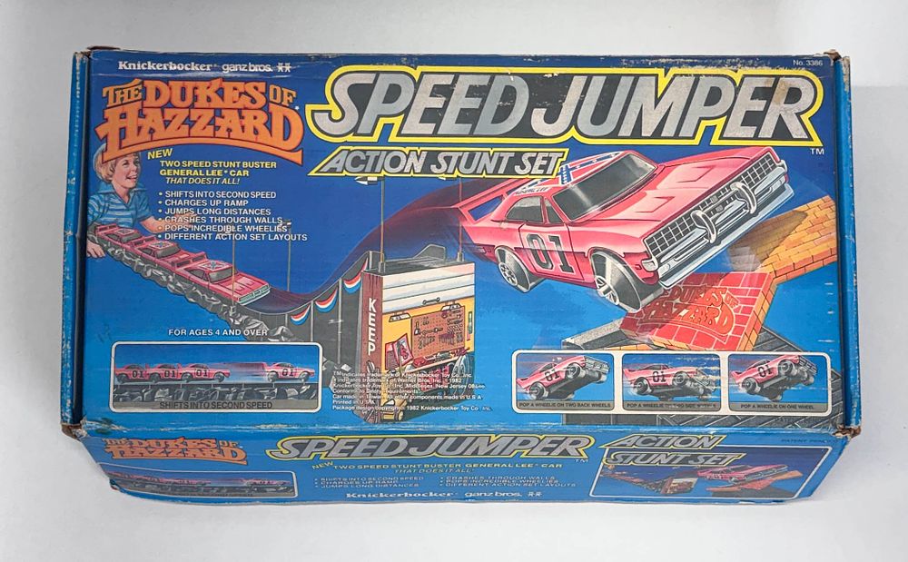 Lot 58: Knickerbocker The Dukes of Hazzard Speed Jumper Action Stunt Set No. 3386, 1982