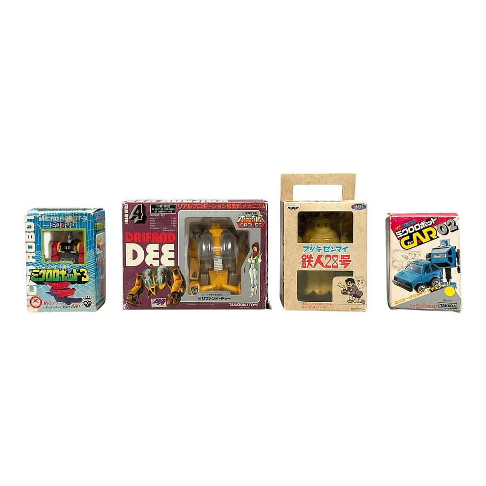 Lot 100: 4 - Takara, Takatoku, and Banpresto Vintage Japanese Robot Toy Collection, Circa 1980-1985