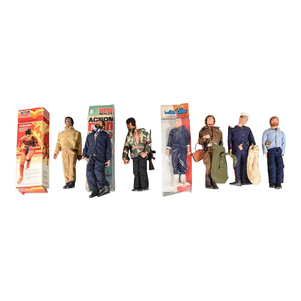 Lot 153: 7 Palitoy Action Man and Vintage 12-Inch Action Figure Collection, circa 1970s