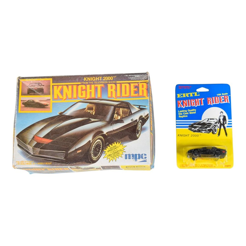 Lot 66: A Pair of Vintage Knight Rider Knight 2000 K.I.T.T. Replicas by MPC and ERTL, 1982-1983