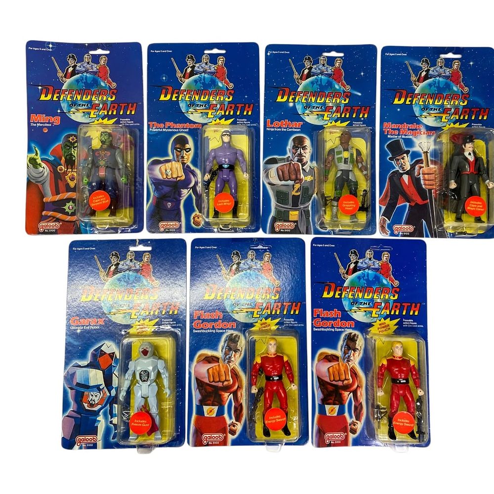 Lot 154: 7 Galoob 1985 Defenders of the Earth Action Figure Collection