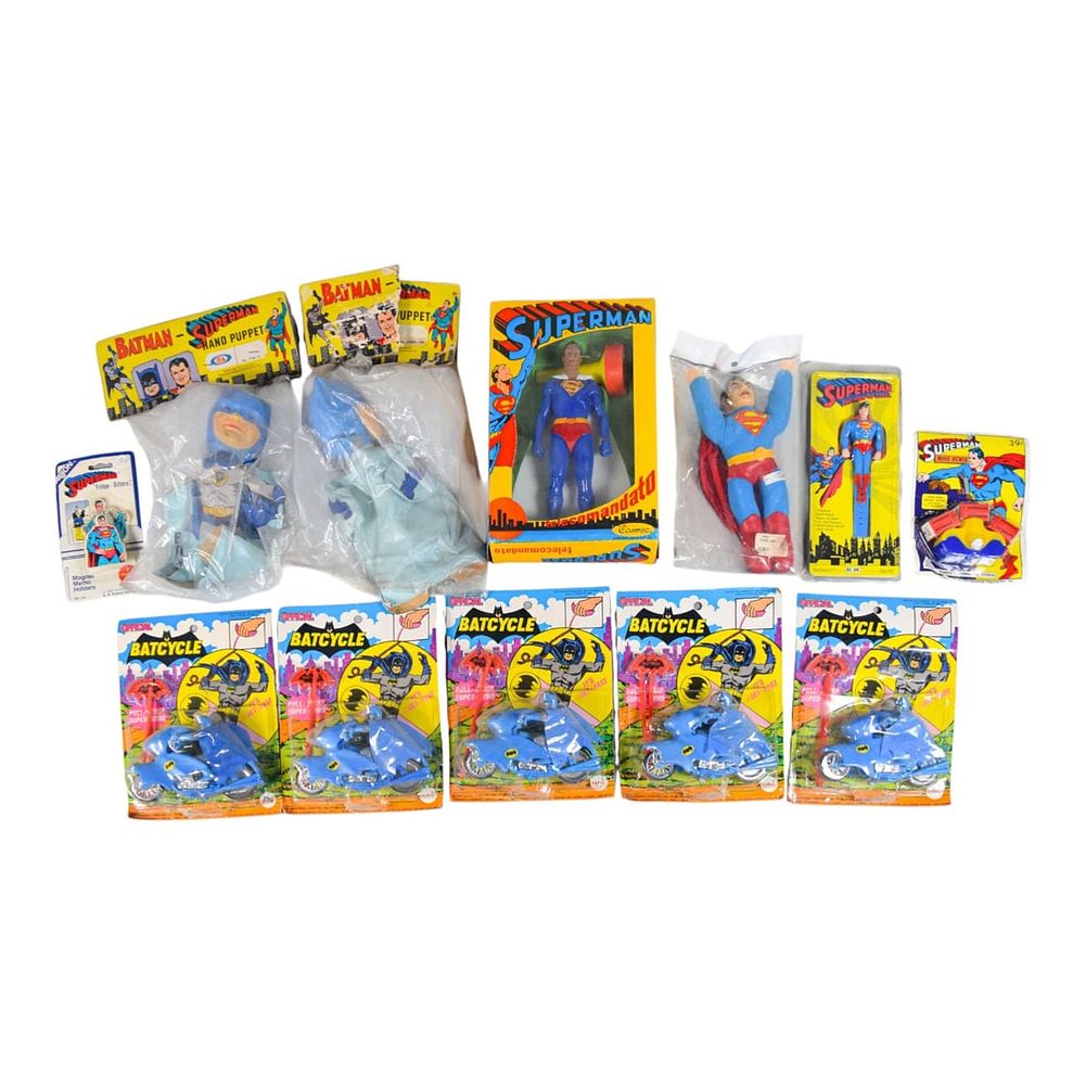 Lot 159: 12 Vintage DC Superman and Batman Toys