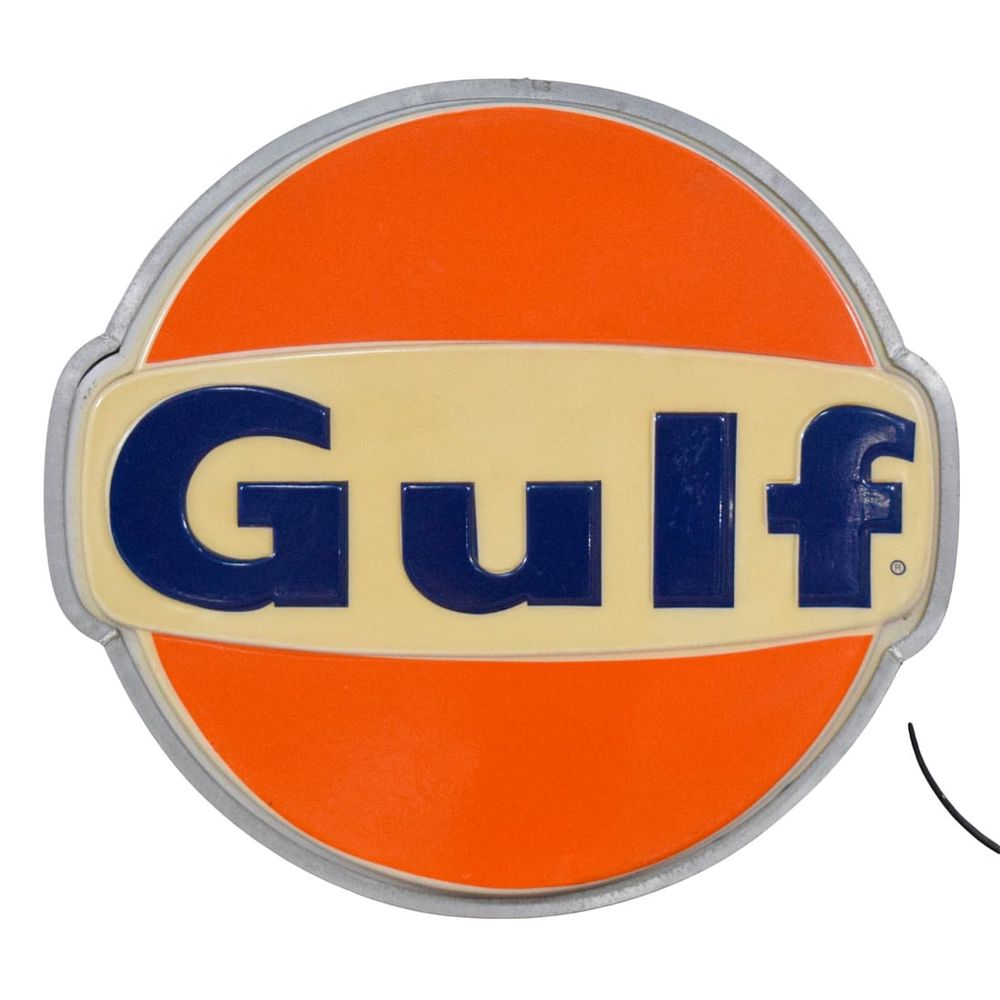 Lot 424: Light-Up Vintage Gulf Oil Advertising Sign