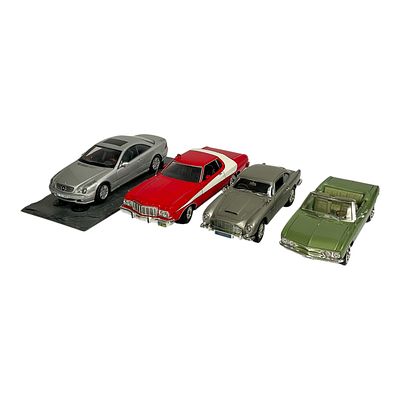 4 1:18 Scale Cars Incl Starsky & Hutch Torino. Group of 4 classic 1:18 scale die-cast metal car 