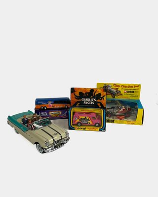 Group of TV Collectibles Incl I Love Lucy Pontiac. Group of 4 collectible TV/film die-cast 