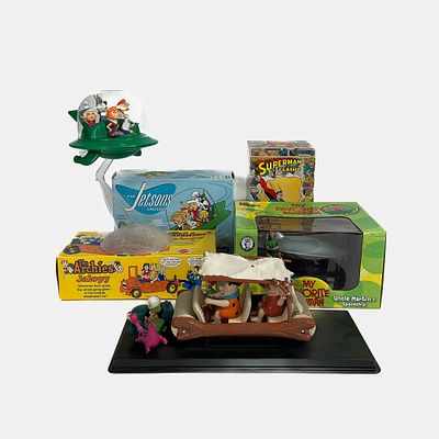 Group of Vintage Children's Toys Incl. Flintmobile. Group of 5 vintage and modern children's 